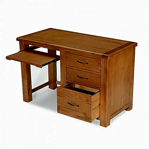 Earlswood Solid Oak Office Desk with Filling Cabinet - The Furniture Mega Store 