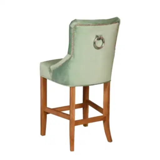Hugo Velvet Buttoned Bar Stool - Various Options - The Furniture Mega Store