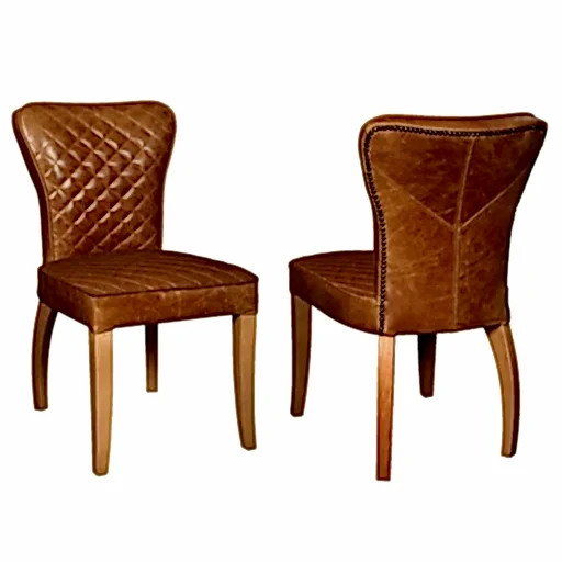 Walter Vintage Leather Dining Chair - Choice Of Leathers & Legs - The Furniture Mega Store