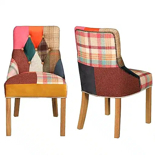 Stanton Buttoned Patchwork Dining Chair - The Furniture Mega Store