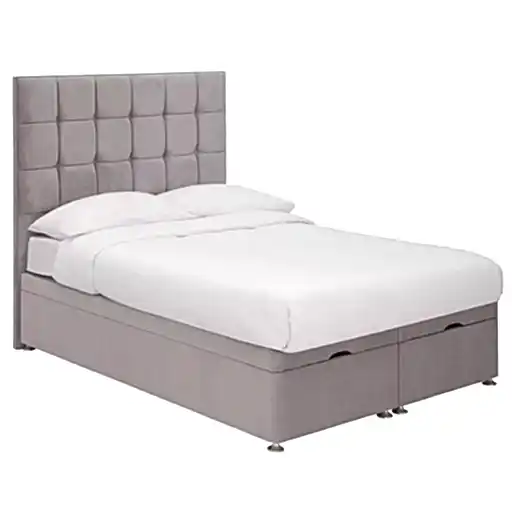 Belgravia Cool Blue Memory Ottoman Front Lift Divan Bed Set - Base + Headboard + Mattress - Choice Of Sizes - The Furniture Mega Store