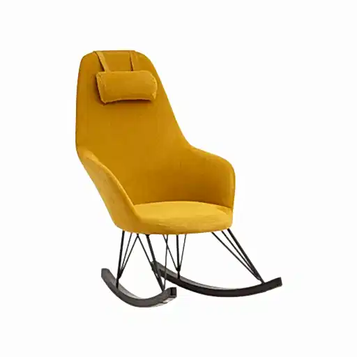 Rafferty Rocking Chair - Yellow Fabric - The Furniture Mega Store 