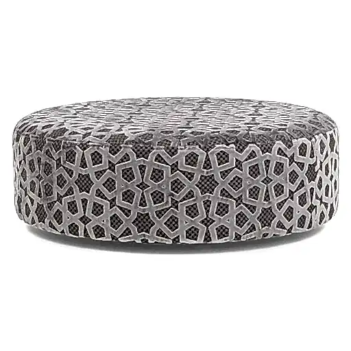 Luxurious Collection Round Accent Footstool - Destiny Silver - The Furniture Mega Store