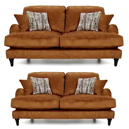 Beatrix 3 Seater & 2 Seater Sofa Set - Choice Of Fabric & Feet - The Furniture Mega Store