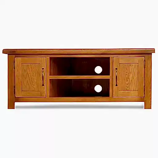 Earlswood Solid Oak Widescreen TV Cabinet - The Furniture Mega Store 