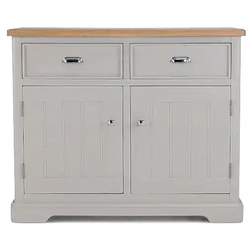 Sunbury Oak & Grey Painted 2 Door 2 Drawer Sideboard - The Furniture Mega Store 