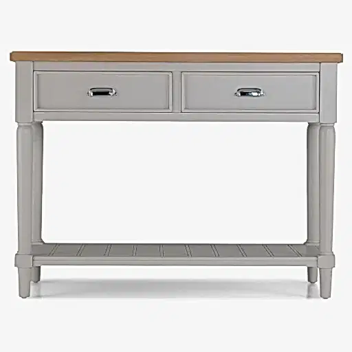 Sunbury Oak & Grey Painted  2 Drawer Console Table - The Furniture Mega Store 