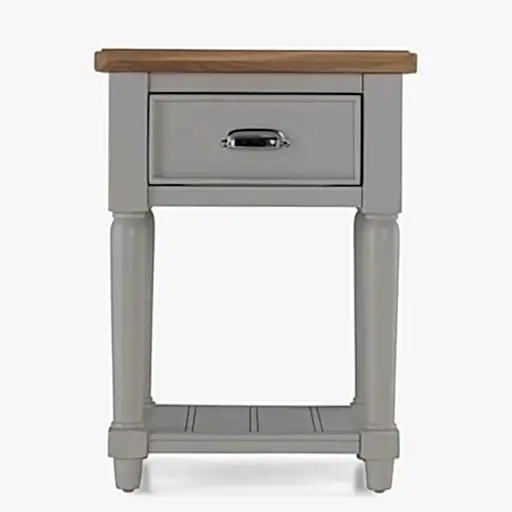 Sunbury Oak & Grey Painted 1 Drawer Side Table - The Furniture Mega Store 