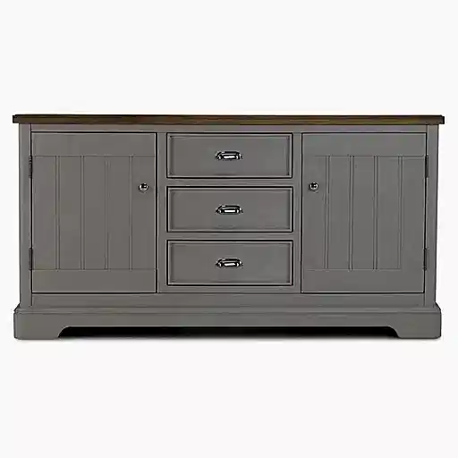 Sunbury Oak & Grey Painted 2 Door 3 Drawer Sideboard - The Furniture Mega Store 