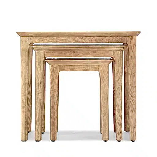 Berkley Nordic Oak 3 Nest Tables - The Furniture Mega Store 