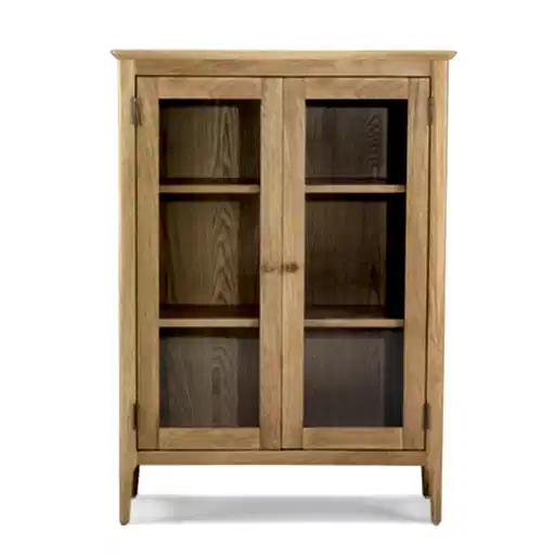 Berkley Nordic Oak Glazed 2 Door Display Cabinet - The Furniture Mega Store 