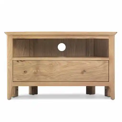 Berkley Nordic Oak Corner 1 Drawer TV Unit - The Furniture Mega Store 
