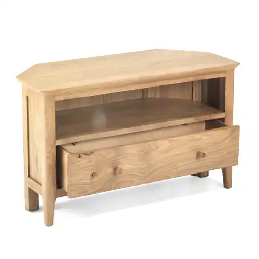 Berkley Nordic Oak Corner 1 Drawer TV Unit - The Furniture Mega Store 