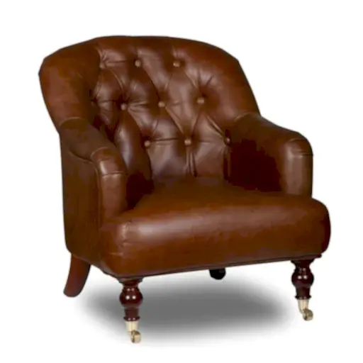 Southwell Tufted Back Occasional Chair Choice Of Vintage Leathers & Feet - The Furniture Mega Store