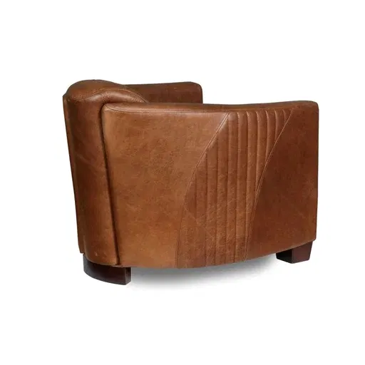 Spitfire Aniline Leather Tub Chair - Choice Of Feet & Leathers - The Furniture Mega Store
