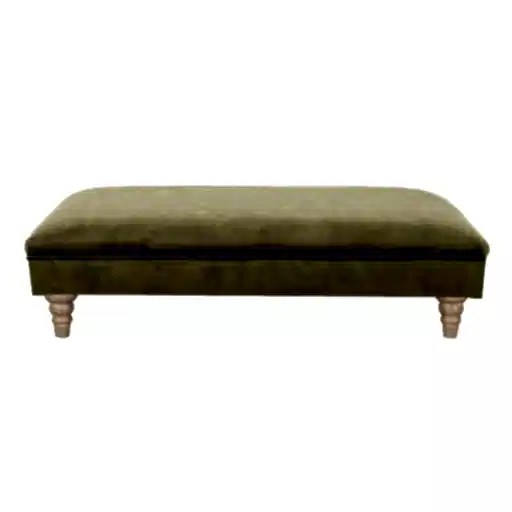 Beatrix Fabric Footstool - Choice Of Castor or Turned Feet - The Furniture Mega Store 