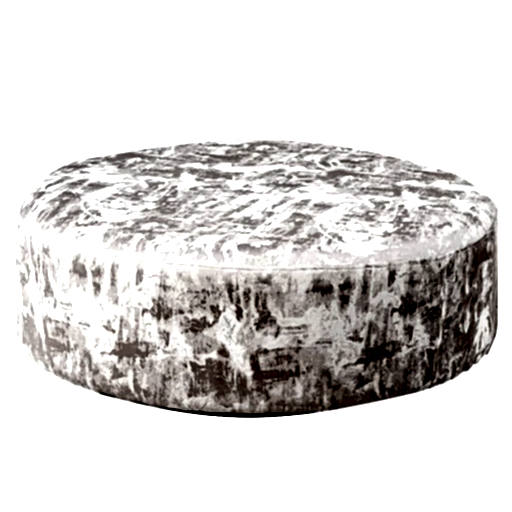 Tessere Pebble Luxe Fabric Round Accent Footstool - The Furniture Mega Store 