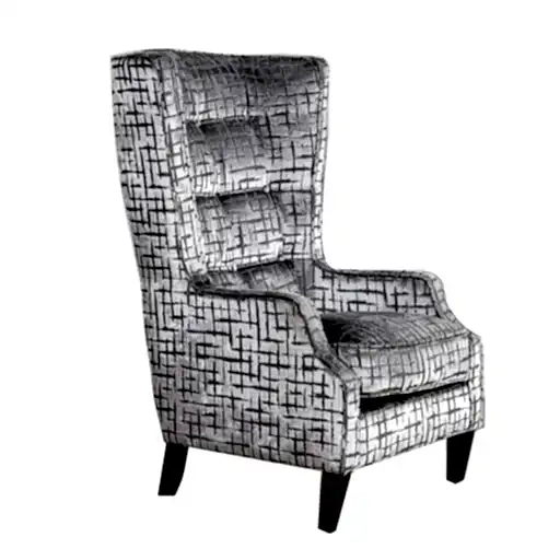 Emperor Throne Winged Fabric Accent Chair - Choice Of Legs - The Furniture Mega Store