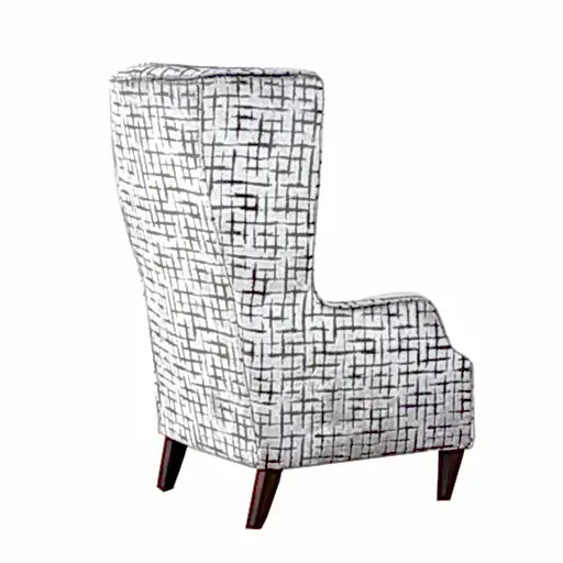 Emperor Throne Winged Fabric Accent Chair - Choice Of Legs - The Furniture Mega Store