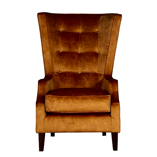Throne Winged Accent Chair - Sublime Rust - Choice Of Legs - The Furniture Mega Store
