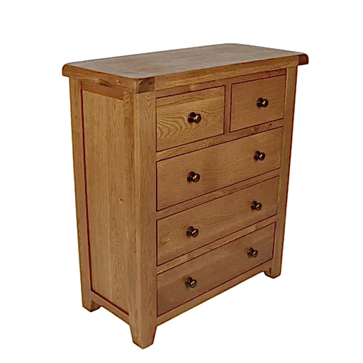 Torino Country Solid Oak 2/3 Chest Of Drawers - The Furniture Mega Store 