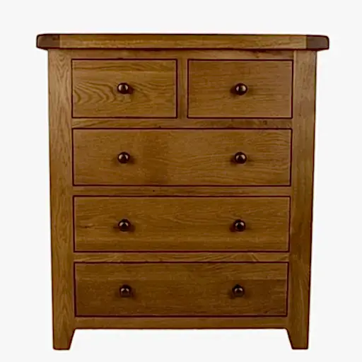 Torino Country Solid Oak 2/3 Chest Of Drawers - The Furniture Mega Store