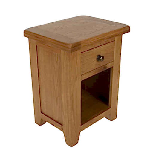 Torino Country Solid Oak 1 Drawer Bedside Table - The Furniture Mega Store