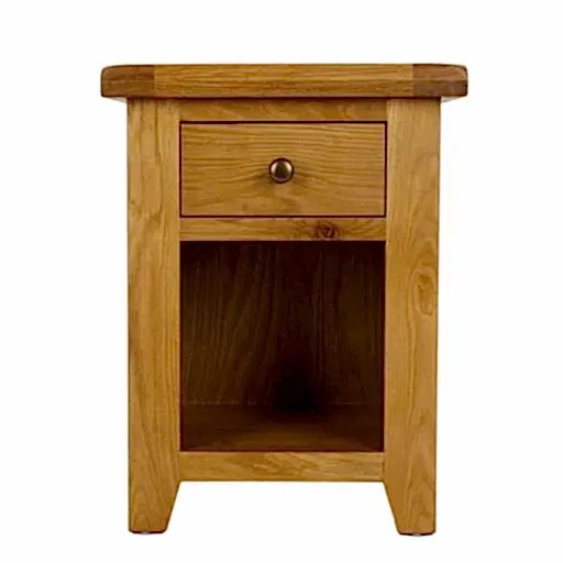 Torino Country Solid Oak 1 Drawer Bedside Table - The Furniture Mega Store
