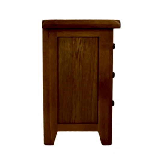 Torino Country Solid Oak 3 Drawer Bedside Table - The Furniture Mega Store