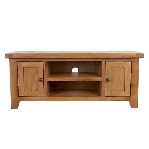 Torino Country Solid Oak Large 2 Door TV Cabinet - The Furniture Mega Store 