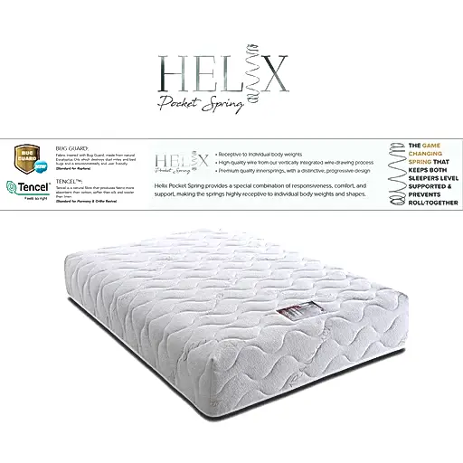 Helix Harmony 1000 Pocket Spring Encapsulated Tencel Divan Bed Set - Inc Headboard - The Furniture Mega Store
