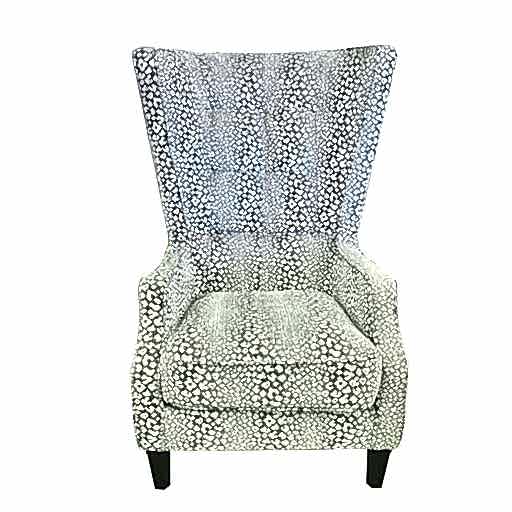 Valencia Spot Silver Fabric Throne Winged Accent Chair - Choice Of Legs - The Furniture Mega Store 