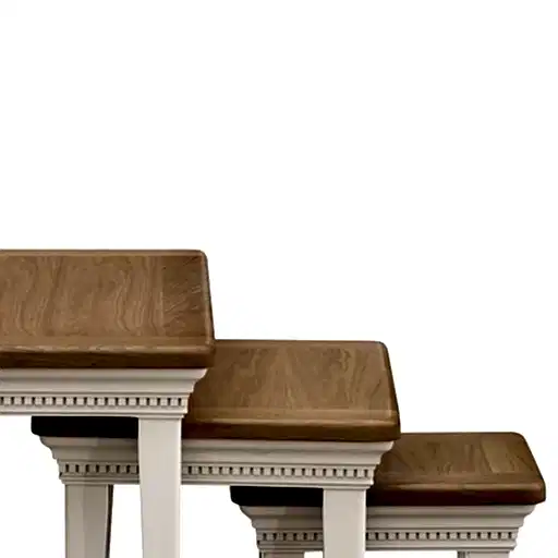 Winchester Oak & Painted Nest Tables - The Furniture Mega Store 