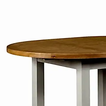 Chester Dove Grey & Solid Oak Round Extending Dining Table - The Furniture Mega Store