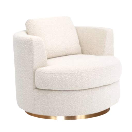 Bond Bouclé Fabric Swivel Chair - Chrome Or Gold Base - The Furniture Mega Store